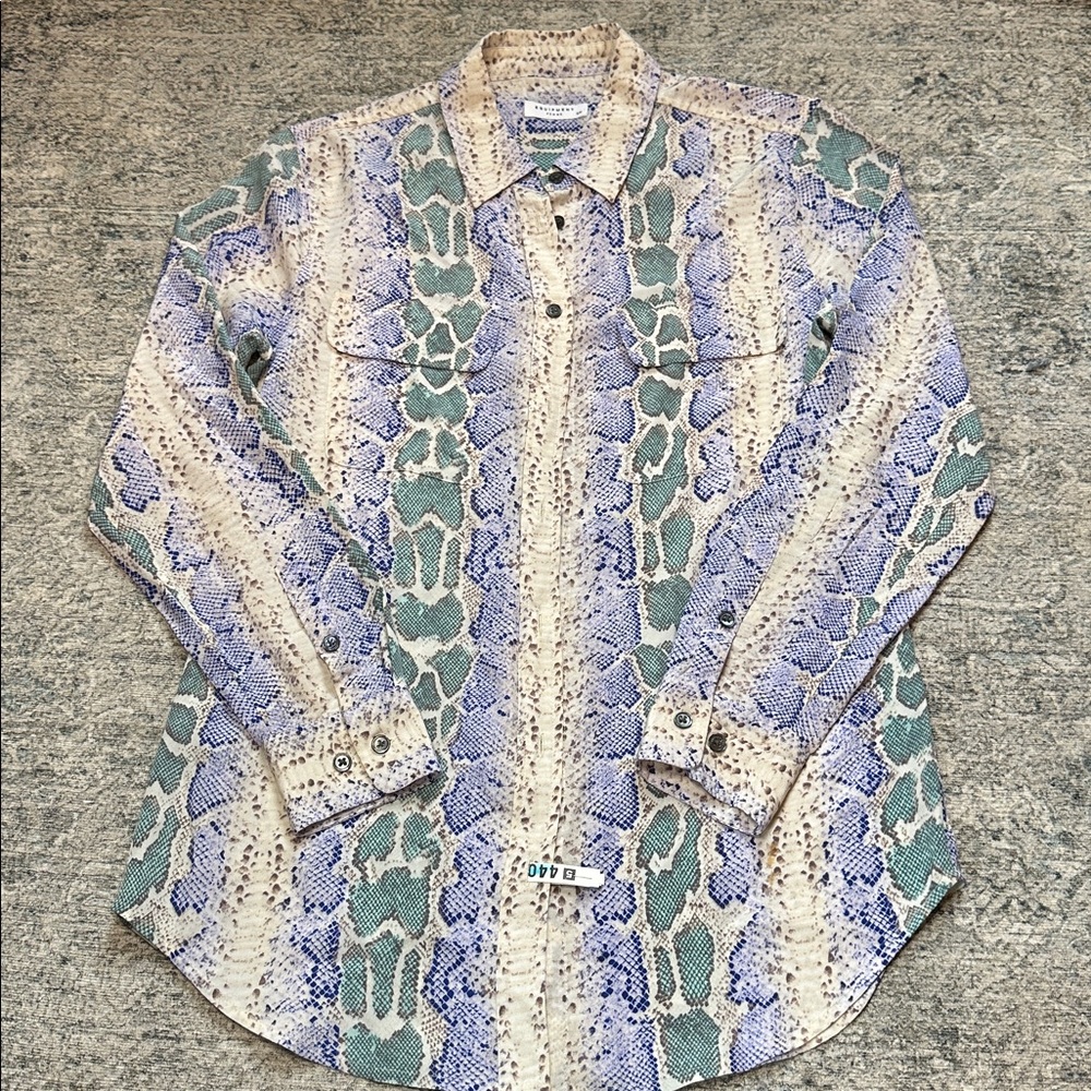 Equipment Femme Snakeskin Print Blouse Size S
